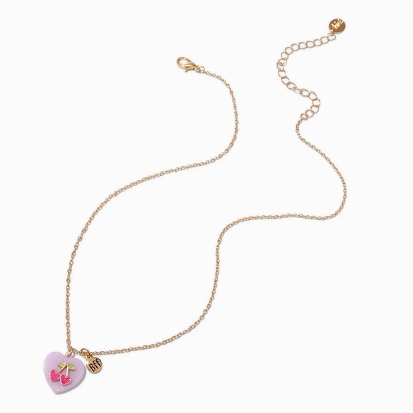 Claire's Best Friends BFF Heart Pendant Necklace Set Pink, White, Purple, 3 Pack - Picture 2 of 9